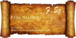 Filo Szilárd névjegykártya