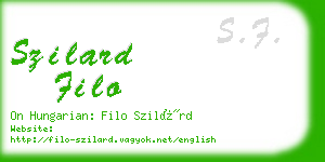 szilard filo business card